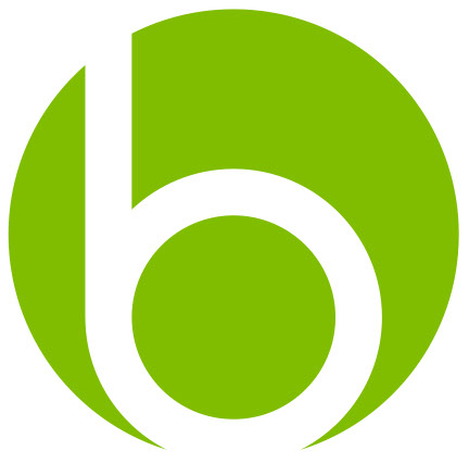 lowercase b enclosed in a bright green circle logo for Barrington Area Library
