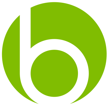 lowercase b enclosed in a bright green circle logo for Barrington Area Library