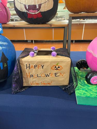 The Staples cafeteria host their annual Pumpkin Contest.
